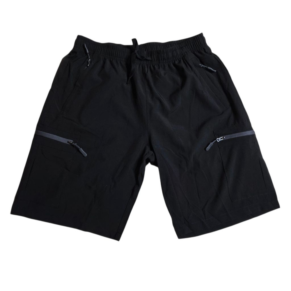 Women's DHUGUT Black Athletic Shorts M with Gray Zippers